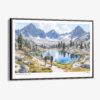 00 - Framed Kings Canyon National Park Watercolor - Horizontal Canvas Print - Main.jpg