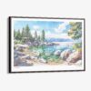 00 - Framed Lake Tahoe Watercolor - Horizontal Canvas Print - Main.jpg