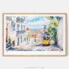 00 - Framed Lisbon Tram 28 Watercolor Art - Horizontal Art Print - Main - Horizontal.jpg
