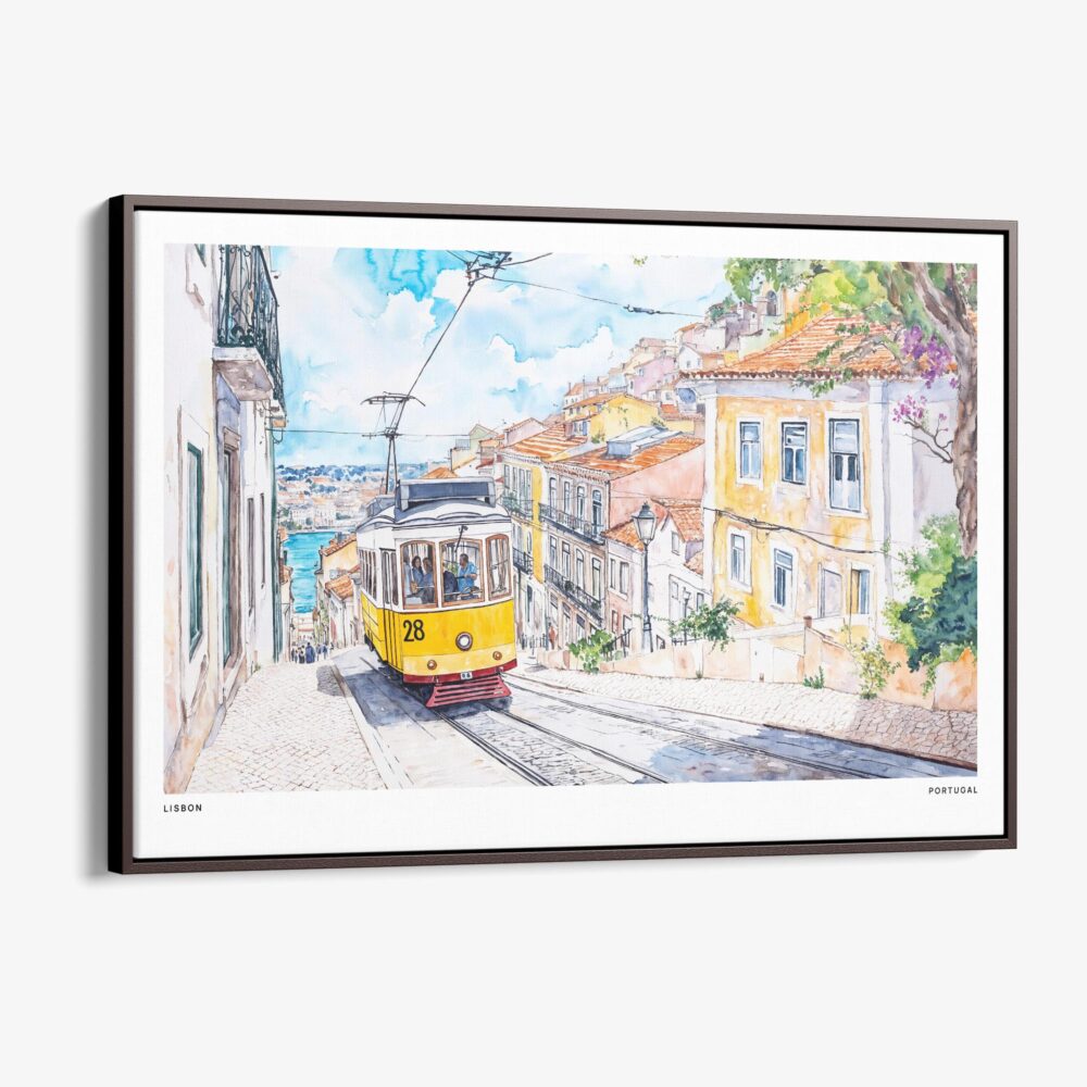 00 - Framed Lisbon Watercolor Art - Horizontal Canvas Print - Main.jpg 00 - Framed Lisbon Watercolor Art - Horizontal Canvas Print - Main.jpg