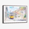 00 - Framed Lisbon Watercolor Art - Horizontal Canvas Print - Main.jpg