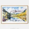 00 - Framed Maroon Bells Aspen CO Watercolor - Horizontal Art Print - Main.jpg