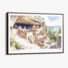 00 - Framed Mesa Verde National Park Watercolor - Horizontal Canvas Print - Main.jpg