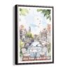 00 - Framed Morning Coffee in Amsterdam Watercolor Canvas Print - Vertical - Main.jpg