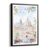 00 - Framed Morning Coffee in Florence Watercolor Canvas Print - Vertical - Main.jpg
