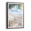00 - Framed Morning Coffee in Lisbon Watercolor Canvas Print - Vertical - Main.jpg