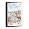 00 - Framed Morning Coffee in Porto Watercolor Canvas Print - Vertical - Main.jpg