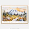 00 - Framed Mount Rainier National Park Watercolor - Horizontal Art Print - Main.jpg