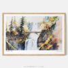 00 - Framed Multnomah Falls Watercolor - Horizontal Art Print - Main.jpg