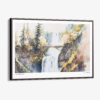 00 - Framed Multnomah Falls Watercolor - Horizontal Canvas Print - Main.jpg