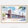 00 - Framed NYC Brooklyn Bridge Watercolor Art - Horizontal Art Print - Main - Horizontal.jpg