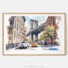 00 - Framed NYC Manhattan Bridge Watercolor Art - Horizontal Art Print - Main - Horizontal.jpg