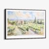 00 - Framed Napa Valley Watercolor - Horizontal Canvas Print - Main.jpg