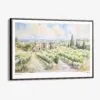 00 - Framed Napa Valley Watercolor - Horizontal Canvas Print - Main.jpg