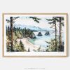 00 - Framed Olympic National Park Watercolor - Horizontal Art Print - Main.jpg