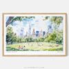 00 - Framed Picnic in Central Park New York Watercolor Art - Horizontal Art Print - Main - Horizontal.jpg