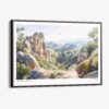 00 - Framed Pinnacles National Park Watercolor - Horizontal Canvas Print - Main.jpg