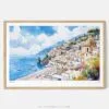 00 - Framed Positano Italy Watercolor Art - Horizontal Art Print - Main.jpg