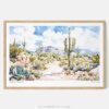 00 - Framed Saguaro National Park Watercolor - Horizontal Art Print - Main.jpg