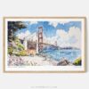 00 - Framed San Francisco Golden Gate Bridge Watercolor Art - Horizontal Art Print - Main.jpg