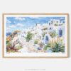 00 - Framed Santorini Watercolor Art - Horizontal Art Print - Main.jpg