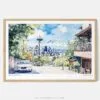 00 - Framed Seattle Skyline Watercolor Art - Horizontal Art Print - Main - Horizontal.jpg