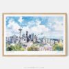 00 - Framed Seattle Skyline with Mount Rainier Watercolor Art - Horizontal Art Print - Main - Horizontal.jpg