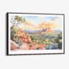 00 - Framed Sedona AZ Watercolor - Horizontal Canvas Print - Main.jpg