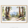 00 - Framed Sequoia National Park Watercolor - Horizontal Art Print - Main.jpg