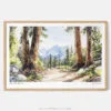 00 - Framed Sequoia National Park Watercolor - Horizontal Art Print - Main.jpg