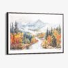 00 - Framed White Mountains National Park Watercolor - Horizontal Canvas Print - Main.jpg