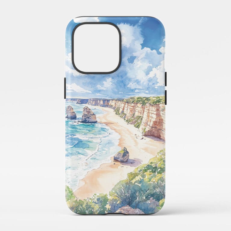 00 - Great Ocean Road Australia Watercolor Art Phone Case - Main.jpg