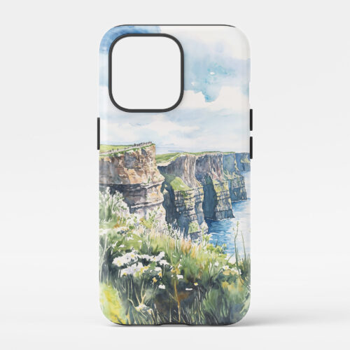 00 - Ireland - Cliffs of Moher - Watercolor Art Phone Case - Main.jpg