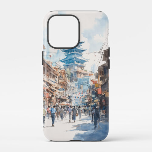 00 - Kathmandu Nepal Watercolor Art Phone Case - Main.jpg