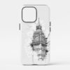 00 - London Big Ben Clock Tower Pencil Drawing Phone Case - Main.jpg