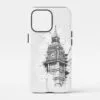 00 - London Big Ben Clock Tower Pencil Drawing Phone Case - Main.jpg