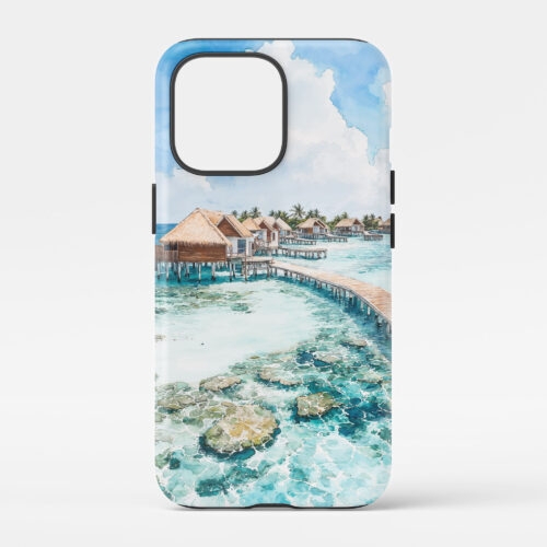 00 - Maldives Watercolor Art Phone Case - Main.jpg