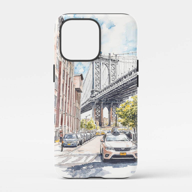 00 - Manhattan Bridge - Watercolor Art Phone Case - Main.jpg