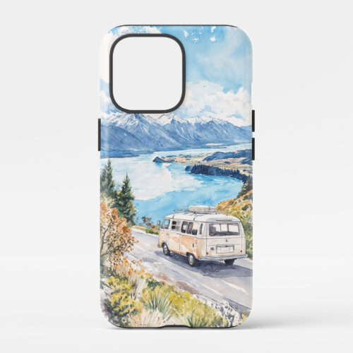 00 - Mount Cook Road NZ Watercolor Art Phone Case - Main.jpg