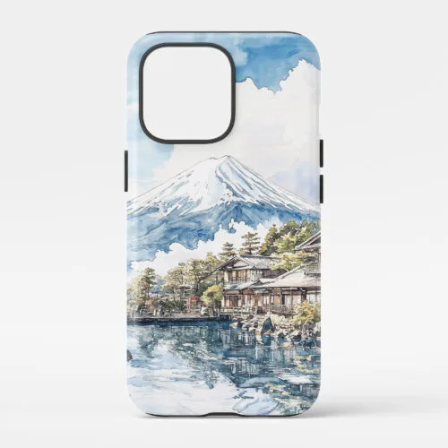 00 - Mount Fuji from Oshino Watercolor Art Phone Case - Main.jpg