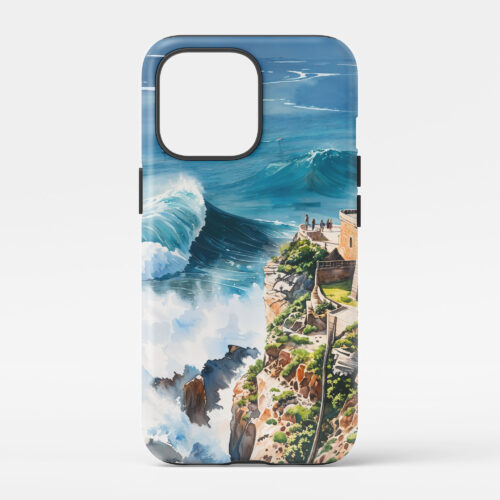 00 - Nazare Surfing Watercolor Art Phone Case - Main.jpg