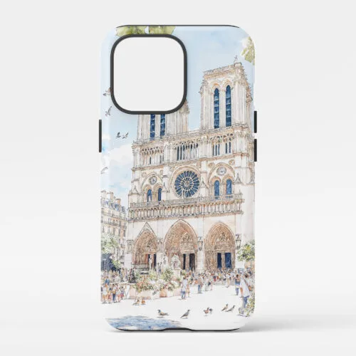 00 - Notre Dame Watercolor Art Phone Case - Main.jpg