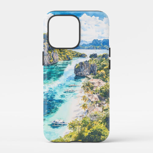 00 - Palawan Philippines Watercolor Art Phone Case - Main.jpg
