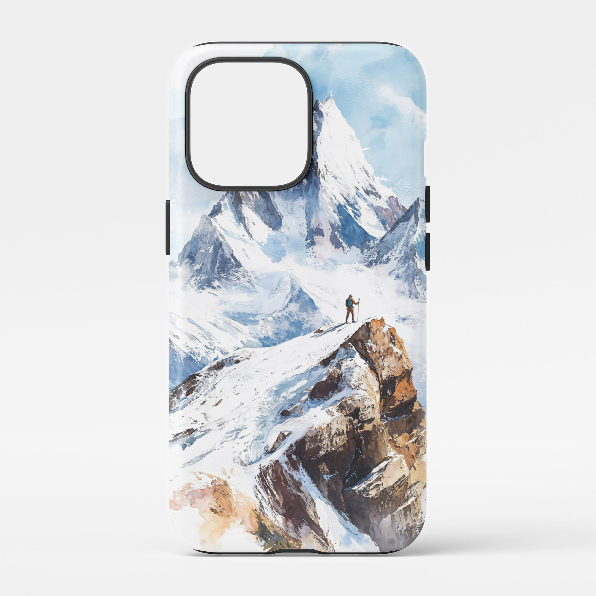 Majestic Patagonia Phone Case – Snowy Mountain Watercolor Design for Outdoor Enthusiasts