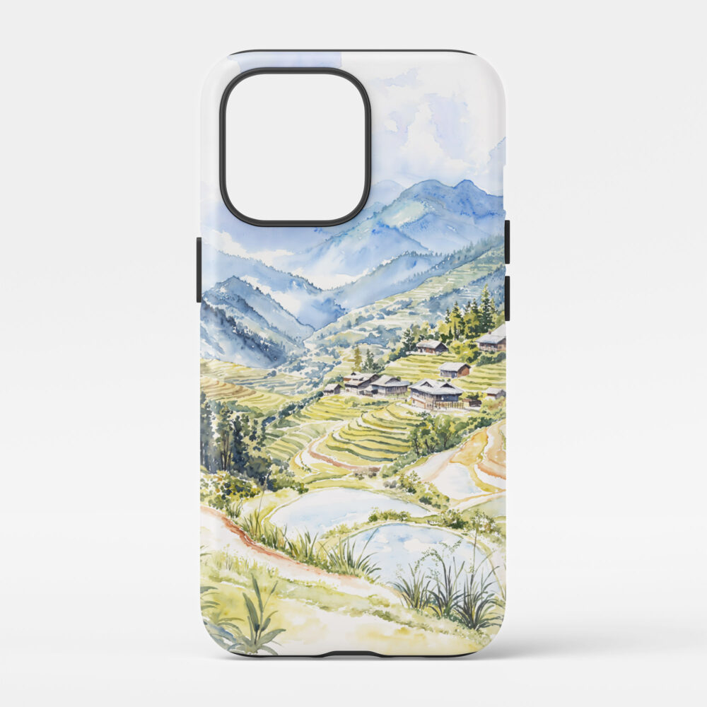 00 - Sapa Vietnam Watercolor Art Phone Case - Main.jpg