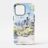 00 - Seattle Skyline - Watercolor Art Phone Case - Main.jpg