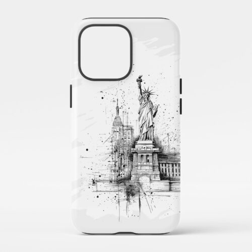 00 - Statue of liberty - Pencil Drawing Phone Case - Main.jpg
