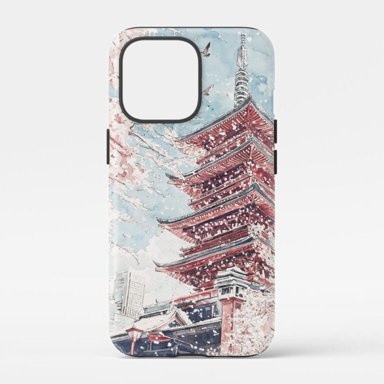00 - Tokyo Sakura - Watercolor Art Phone Case - Main.jpg