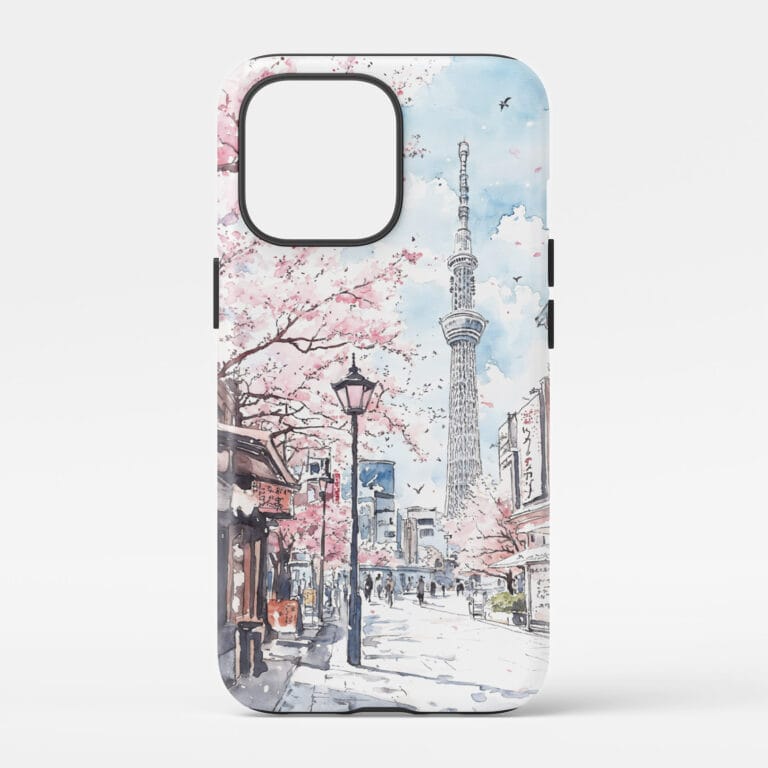 00 - Tokyo Skytree Watercolor Art Phone Case - Main.jpg
