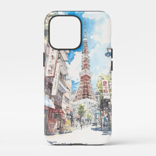 00 - Tokyo Tower - Watercolor Art Phone Case - Main.jpg